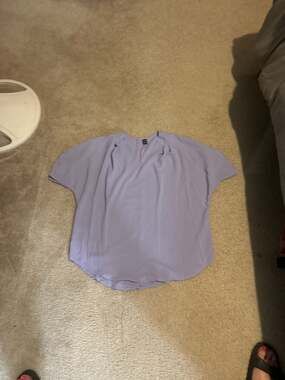 SHEIN Light Purple V-Neck Batwing Sleeve Blouse
